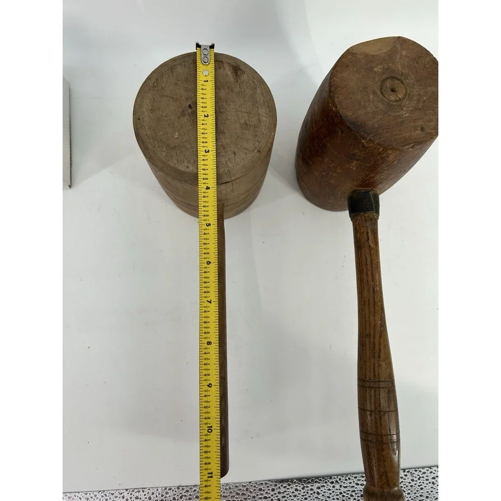 Antique Barrel Head Wooden Mallet 11